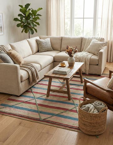 5' 7 x 7' 6 Hand Knotted Moroccan Wool Rug