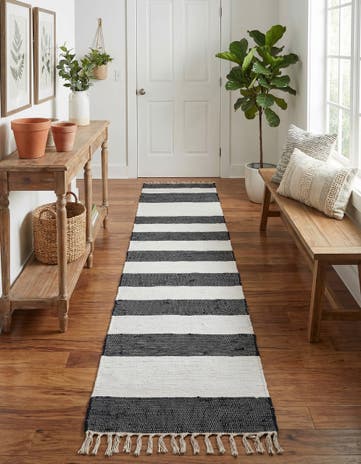 2' 2 x 12' Hand Woven Chindi Rag Runner Rug