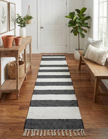 2' 2 x 12' Hand Woven Chindi Rag Runner Rug