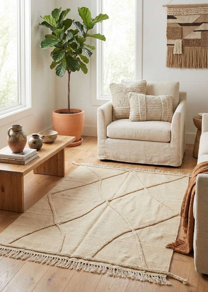 3' 8 x 4' 10 Hand Knotted Moroccan Wool Rug