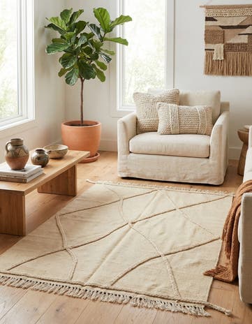 3' 8 x 4' 10 Hand Knotted Moroccan Wool Rug