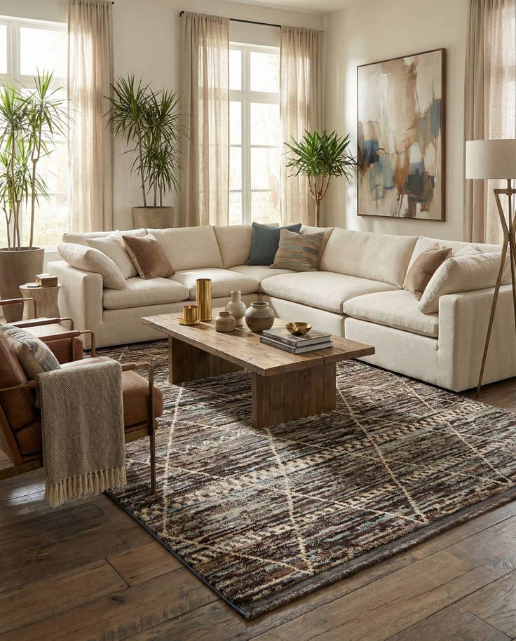 Detail image of 6' 8 x 9' 11 Hand Knotted Moroccan Wool Rug