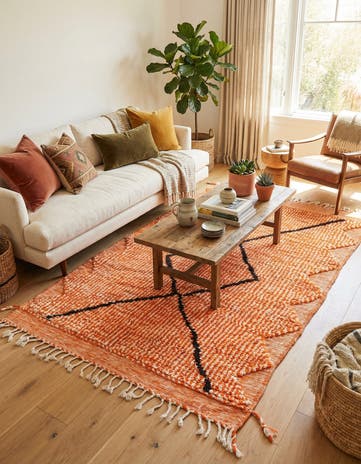 4' 3 x 6' 6 Hand Knotted Moroccan Wool Rug