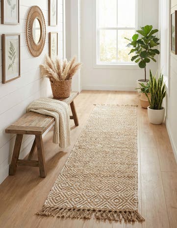 2' 2 x 12' Hand Woven Braided Jute Runner Rug