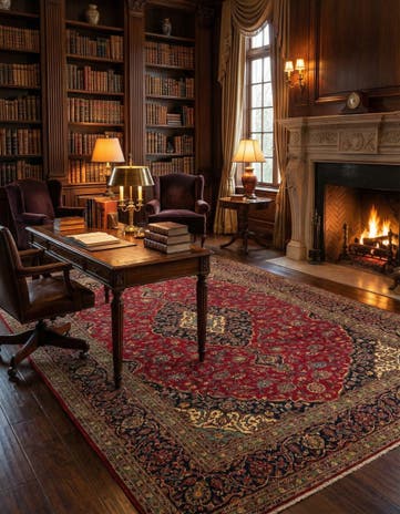 8' 3 x 11' 5 Hand Knotted Kashan Persian Rug