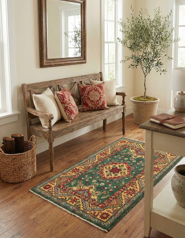 Detail image of 2' 9 x 4'  Hand Knotted Kazak Rug