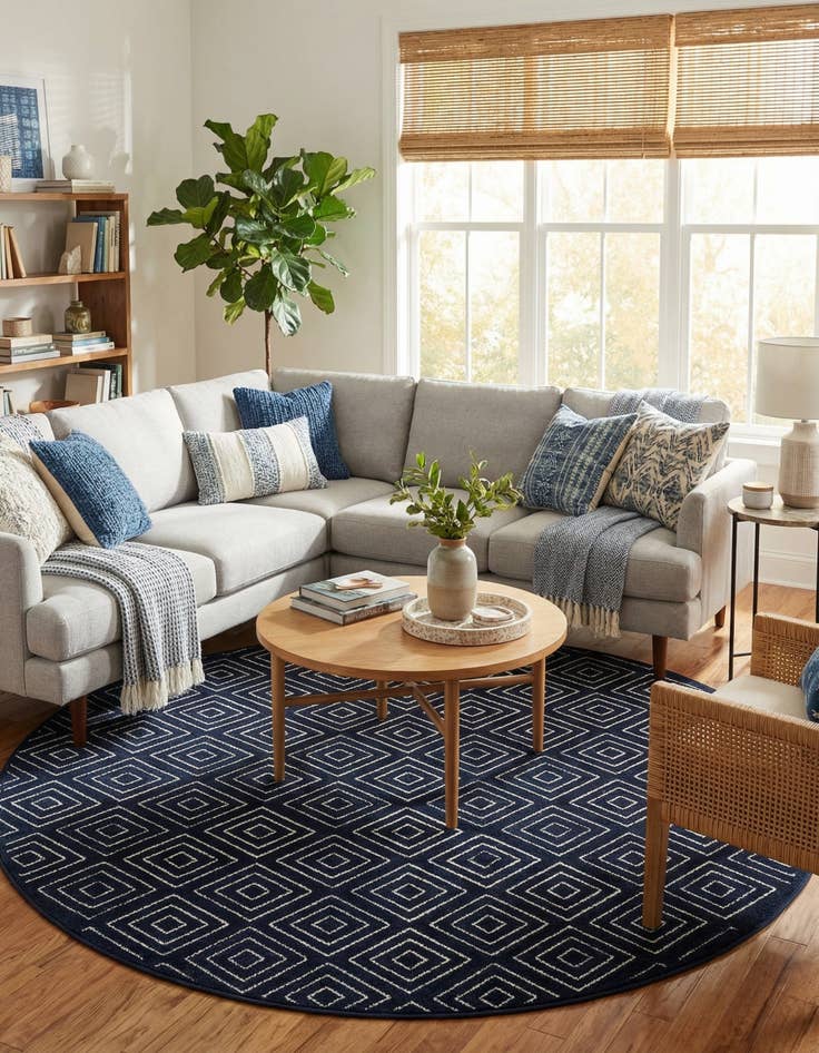 Detail image of  7' 10 x 7' 10  Washable Sabrina Soto Indoor / Outdoor Round Rug