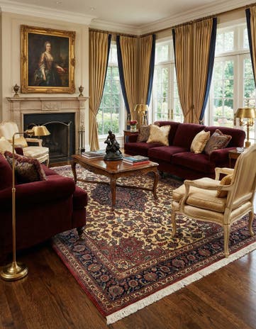 6' 8 x 10' Hand Knotted Qom Persian Rug