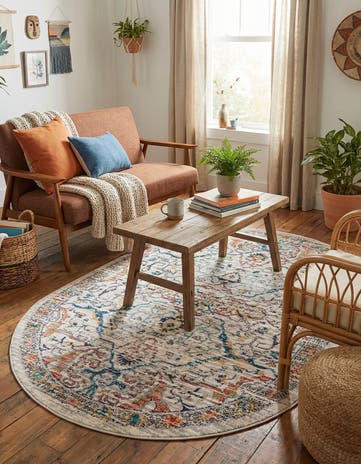 Ivory Lola Oval Rug