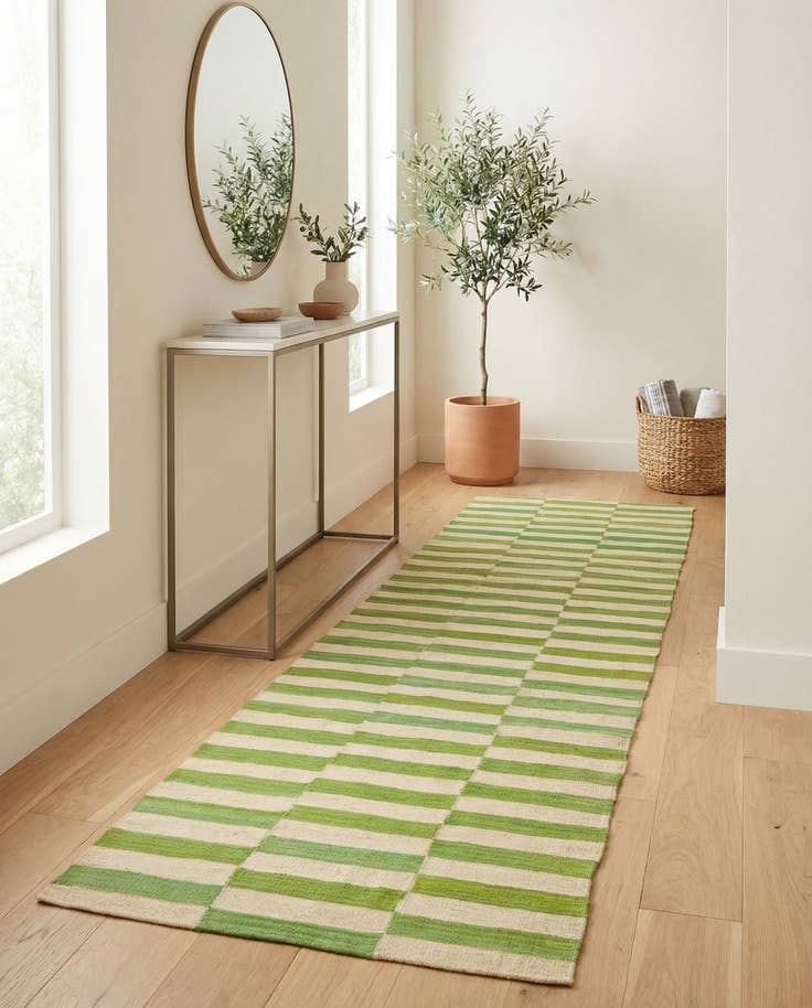 Detail image of 2' 9 x 9' 9 Hand Woven Kilim Modern Wool Runner Rug