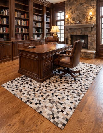 4' 11 x 8' 2 Cowhide - Patchwork Rug