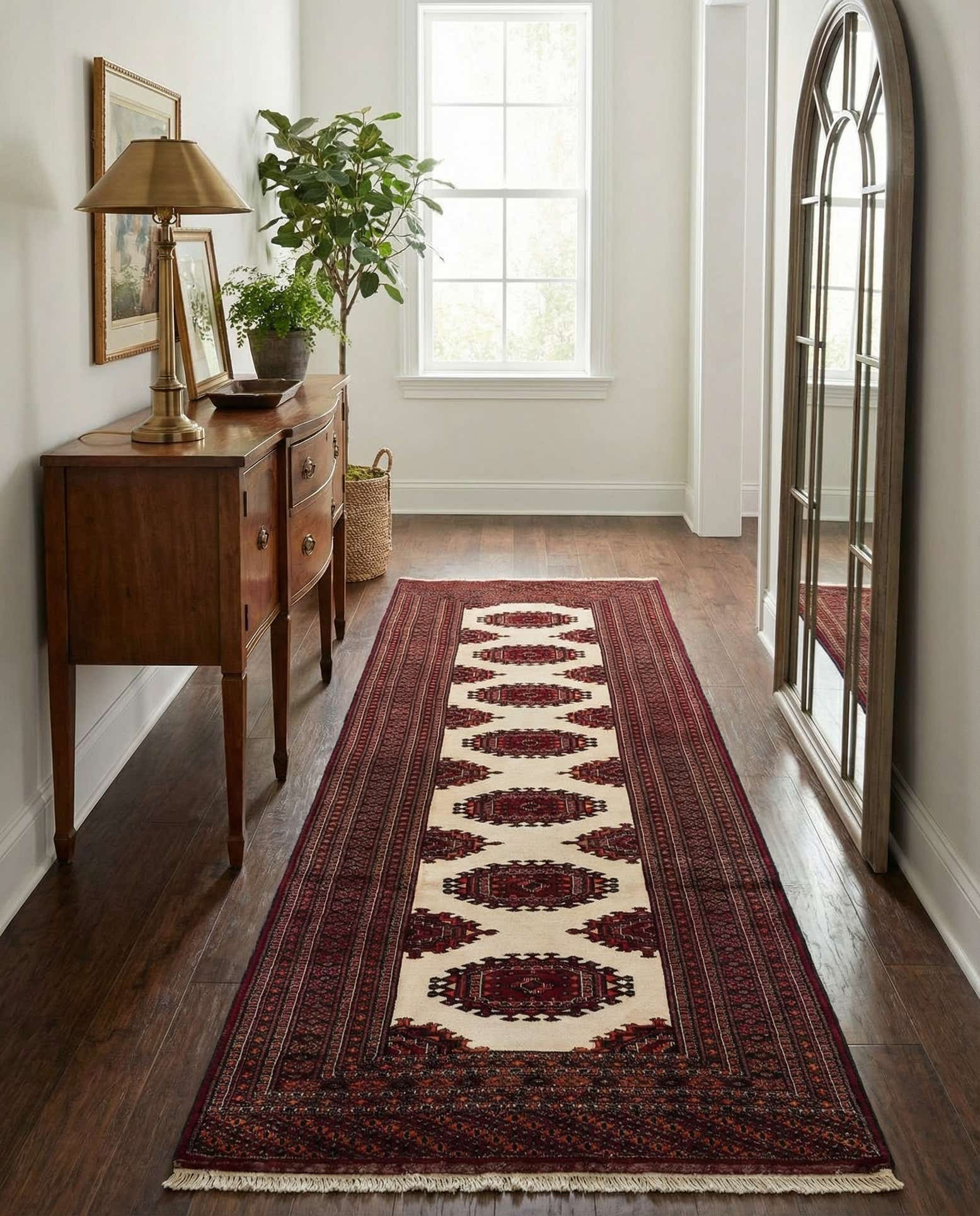 3' 4 x 9' 3 Hand Knotted Bokhara Oriental Wool Runner Rug