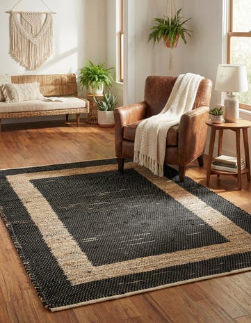 4' 1 x 6' 1 Hand Woven Chindi Jute Rug