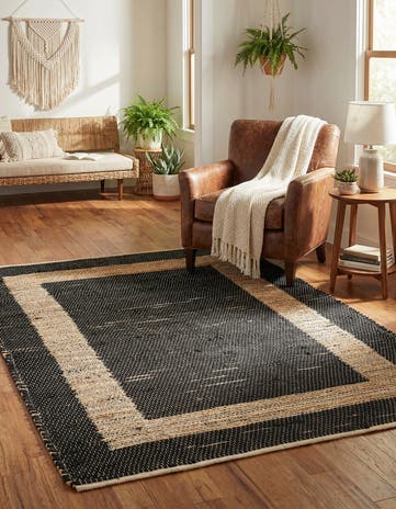 4' 1 x 6' 1 Hand Woven Chindi Jute Rug