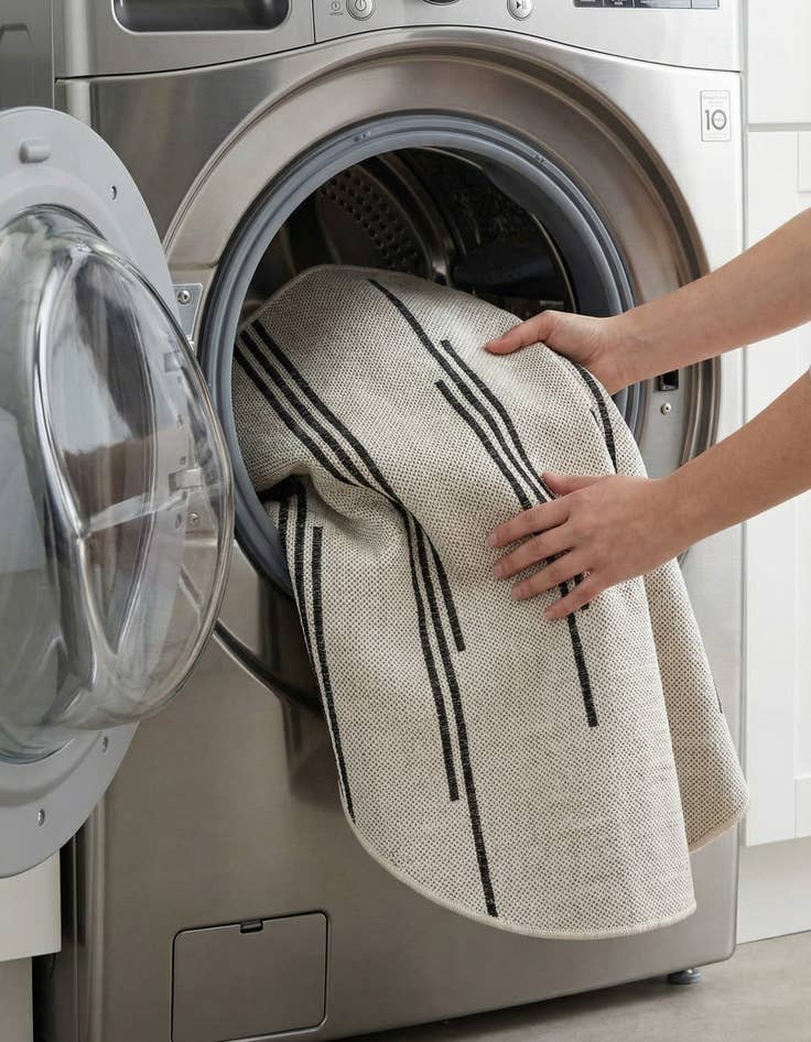 Detail image of  3' x 3'  Washable Modern Indoor / Outdoor Round Rug