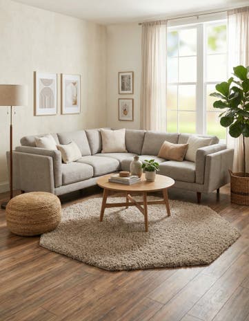 7' 10 x 7' 10 Solid Shag Octagon Rug