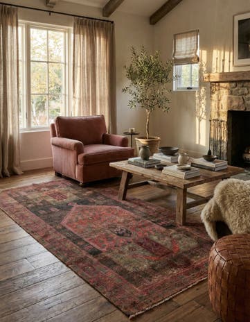 4' 10 x 9' 9 Hand Knotted Ultra Vintage Persian Wool Runner Rug