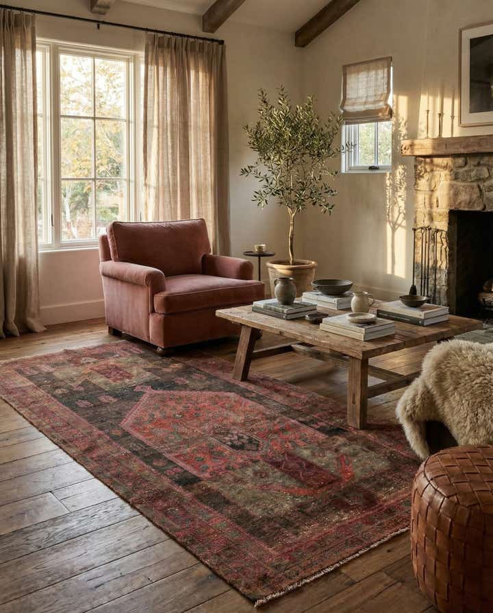 4' 10 x 9' 9 Hand Knotted Ultra Vintage Persian Wool Runner Rug