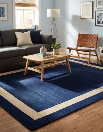 Cobalt Blue Jill Zarin Border Wool Rug