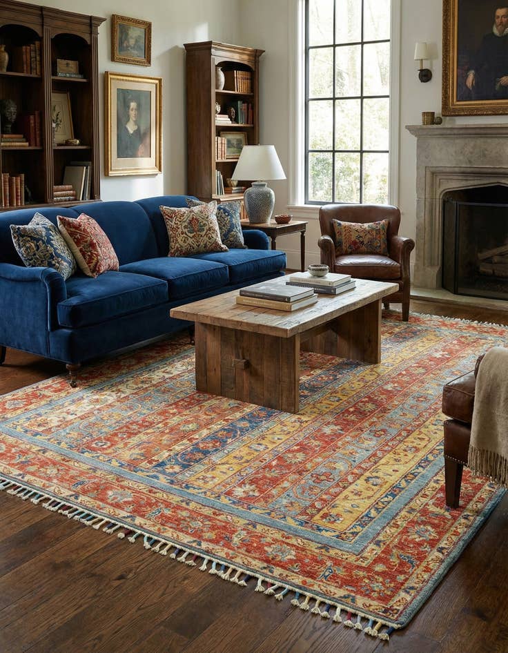 Detail image of 5' x 6' 3  Hand Knotted Ariana Ziegler Rug