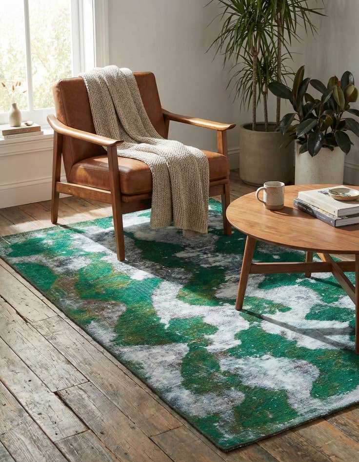 Detail image of  3' 7 x 6' 2  Hand Knotted Ultra Vintage Persian Wool Rug