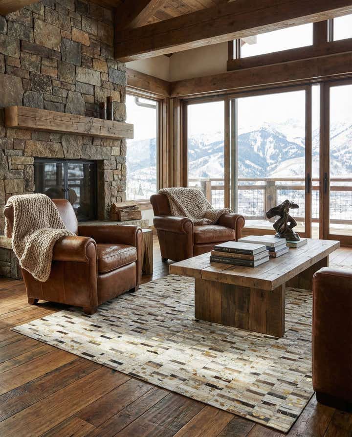 5' 2 x 7' 11 Cowhide Stocks Rug