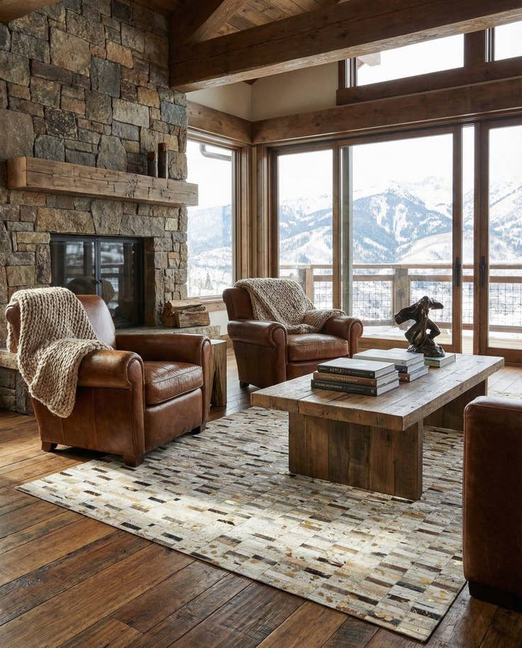 Detail image of 5' 2 x 7' 11 Cowhide Stocks Rug