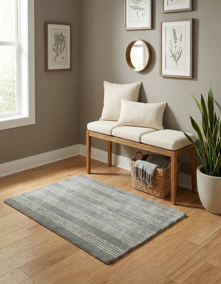 Detail image of 2' 2 x 3' 1 Jill Zarin Striped Wool Rug