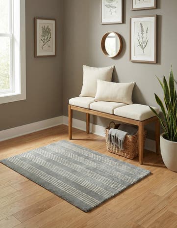 Earl Gray Jill Zarin Striped Wool Rug