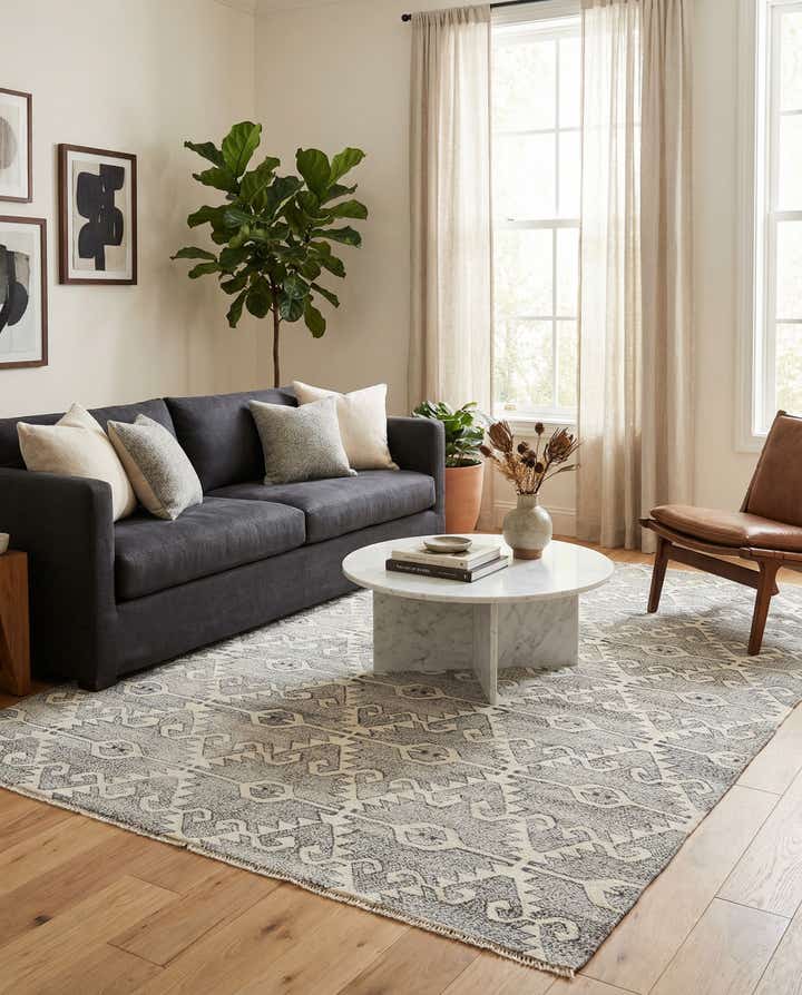 5' 7 x 7' 10 Hand Woven Kilim Modern Wool Rug