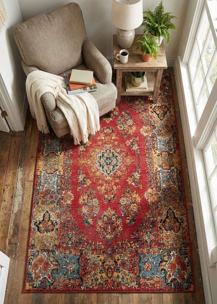 4' x 6' Easy-Clean Traditional Indoor / Outdoor Rug
