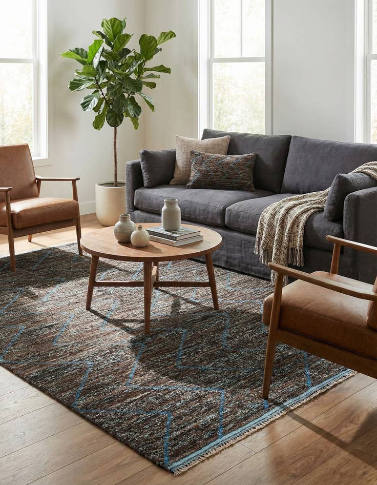 Detail image of 5' 1 x 8' 3  Hand Knotted Moroccan Wool Rug