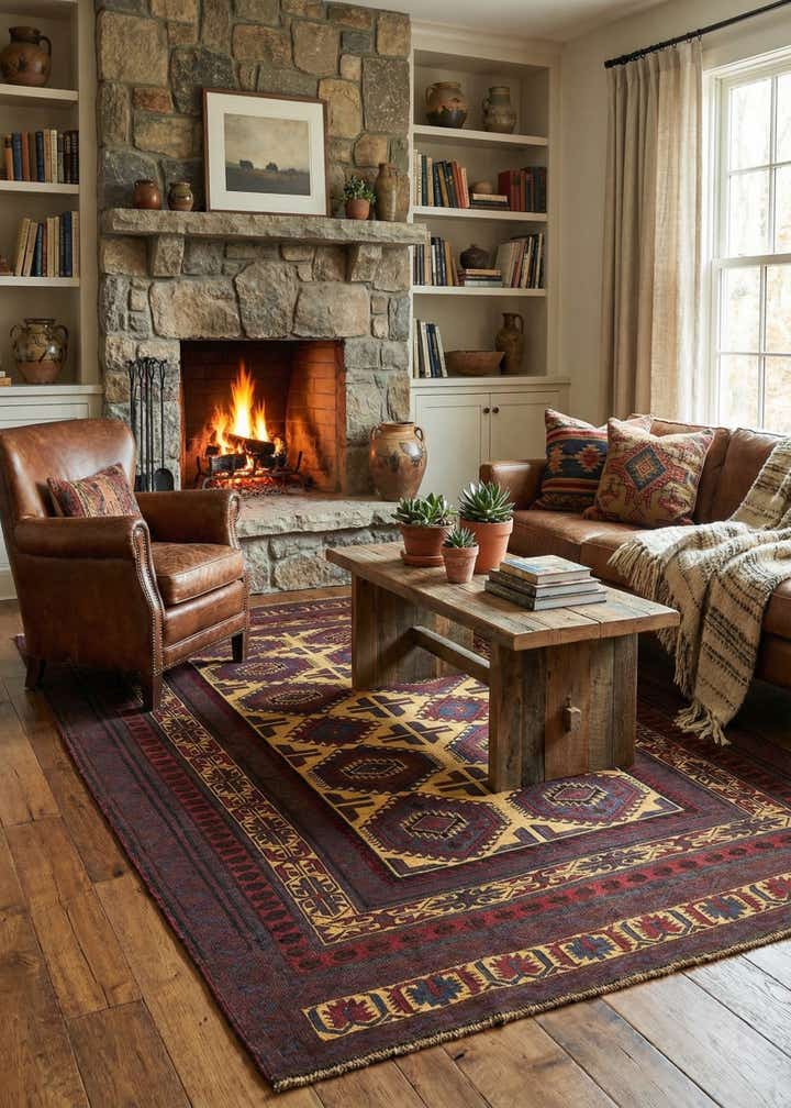 6' 2 x 8' 8 Hand Knotted Sumak Wool Rug