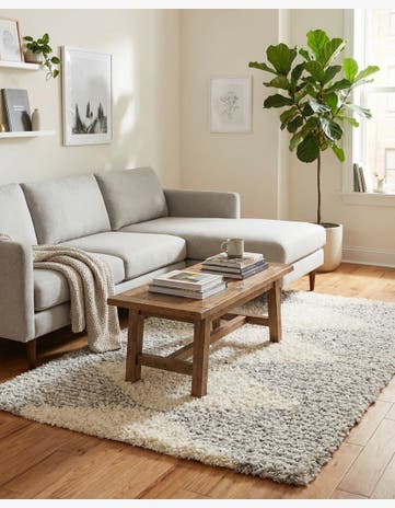 Pearl and Gray Infinity Shag Rug