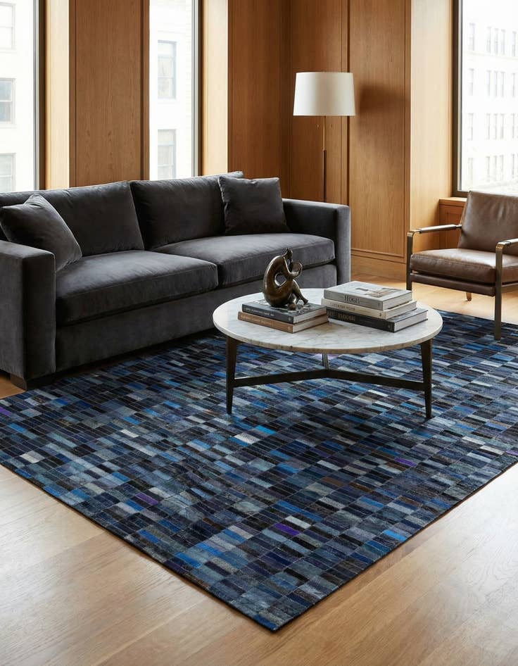 Detail image of 5' 2 x 7' 10 Cowhide Leather Rug