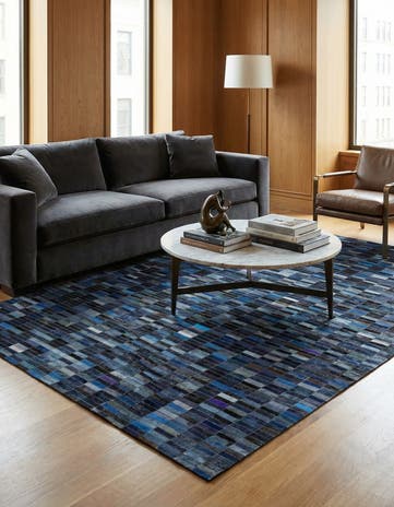 5' 2 x 7' 10 Cowhide Leather Rug