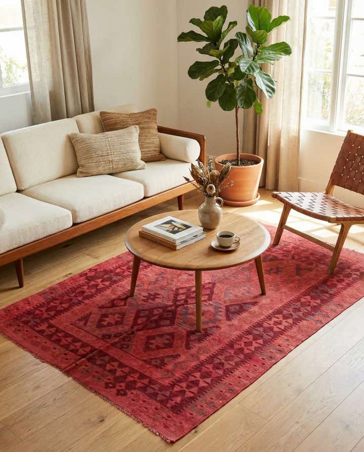 5' x 6' 5 Hand Woven Kilim Modern Wool Rug