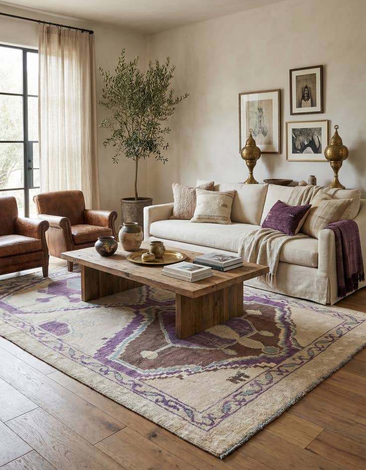 Detail image of 7' 4 x 10' 3  Hand Knotted Moroccan Wool Rug