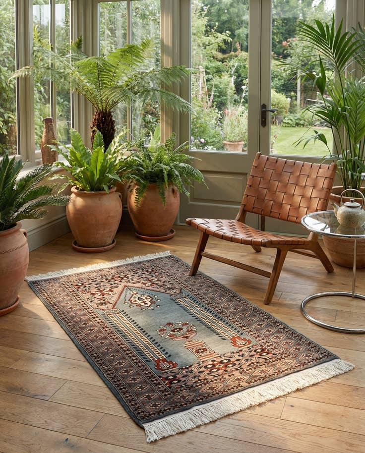 Detail image of 2' 7 x 4' 3 Hand Knotted Bokhara Wool Rug