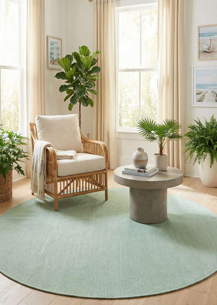 7' 10 x 7' 10 Easy-Clean Jill Zarin Palm Springs Indoor / Outdoor Round Rug