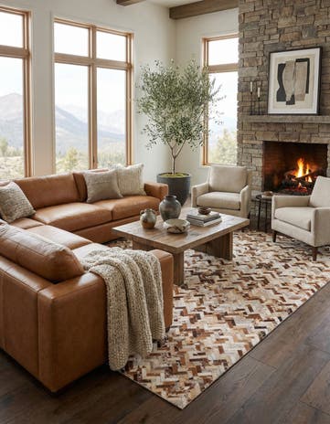 5' 1 x 7' 9 Cowhide Rug
