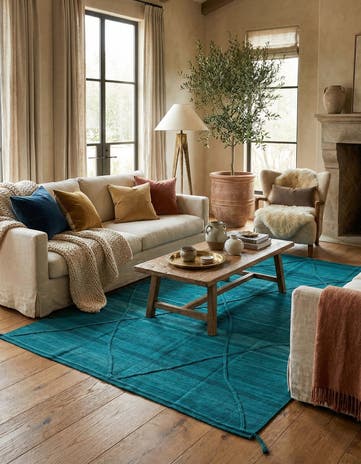 6' 6 x 10' Hand Knotted Moroccan Wool Rug