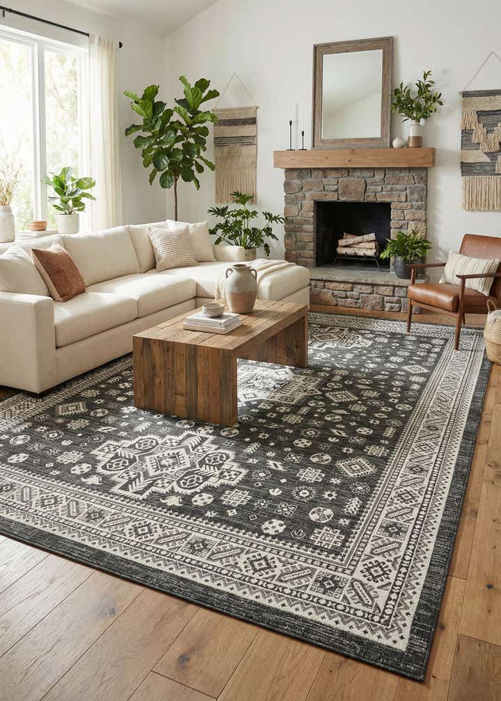10' x 14' Easy-Clean Aztec Indoor / Outdoor Rug
