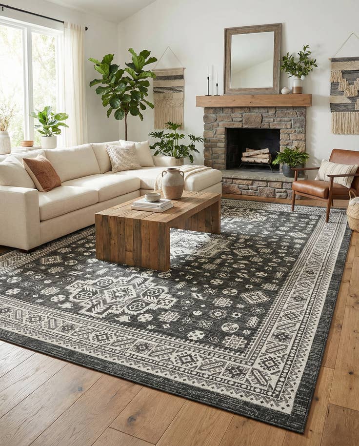 Detail image of 10' x 14' Easy-Clean Aztec Indoor / Outdoor Rug