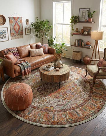 Cream Santiago Round Rug
