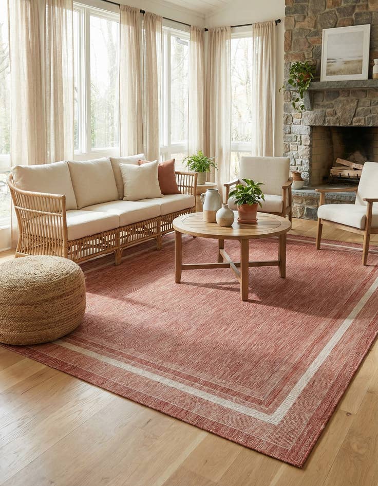 Detail image of 9' x 12'  Washable Border Indoor / Outdoor Rug