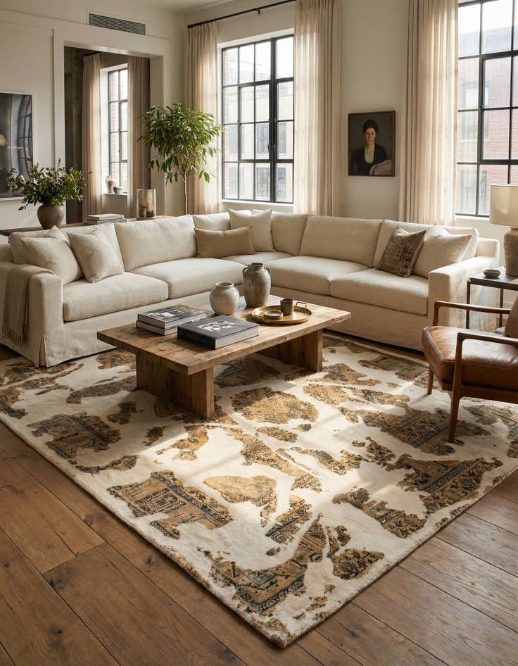 Detail image of 6' 5 x 8' 4  Hand Knotted Ultra Vintage Persian Wool Rug