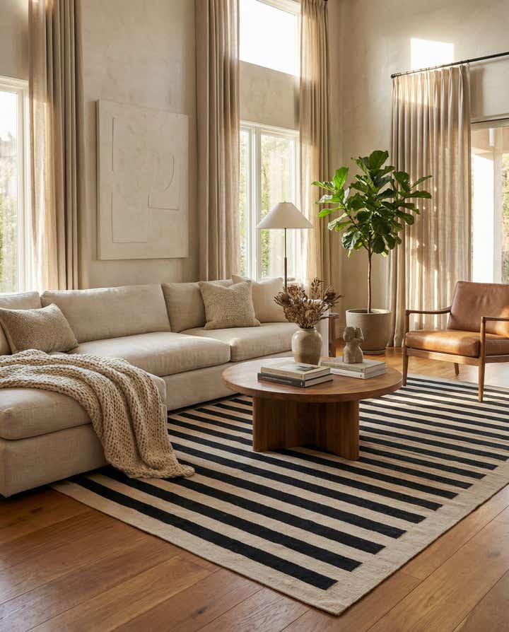 6' 8 x 9' 7 Hand Woven Kilim Modern Wool Rug