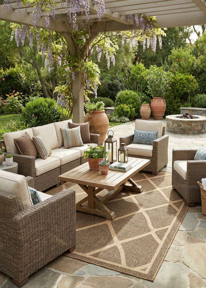 9' x 12' Easy-Clean Trellis Indoor / Outdoor Rug
