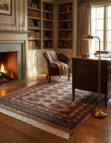 4' 3 x 6' 3 Hand Knotted Torkaman Persian Wool Rug